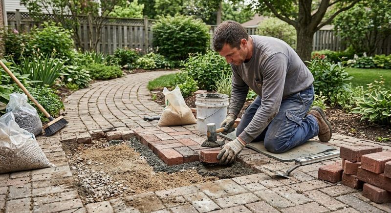 Brick Hardscape Repair in East Lansing, MI