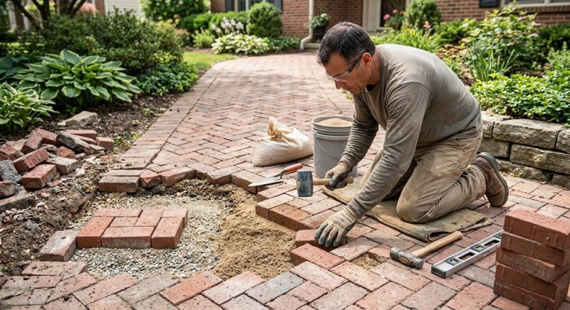 Brick Pathway Repair in East Lansing, MI