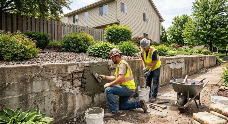 Brick Retaining Wall Repair in East Lansing, MI