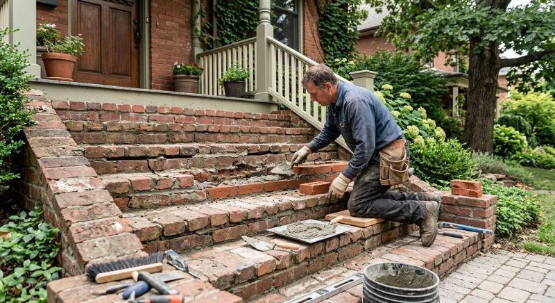 Brick Stairs Repair in East Lansing, MI