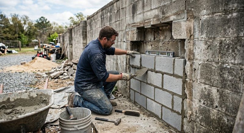 Cinder Block Wall Repair in Eaton Rapids, MI
