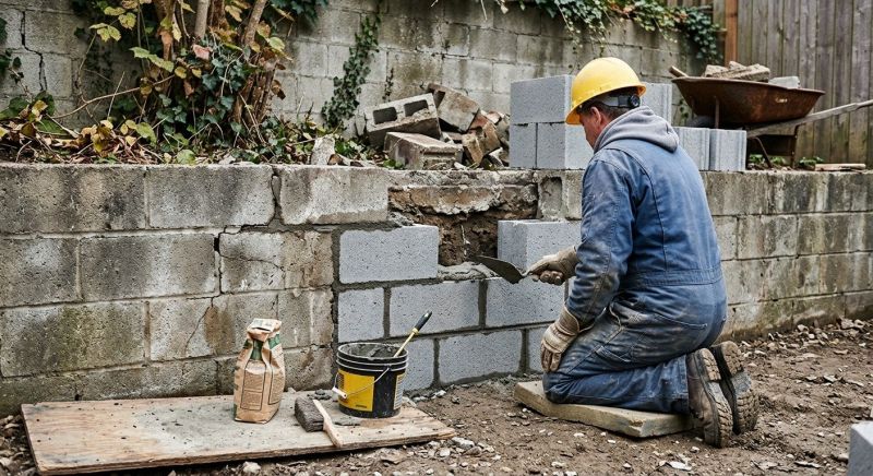 Cinder Block Wall Repair in Holt, MI