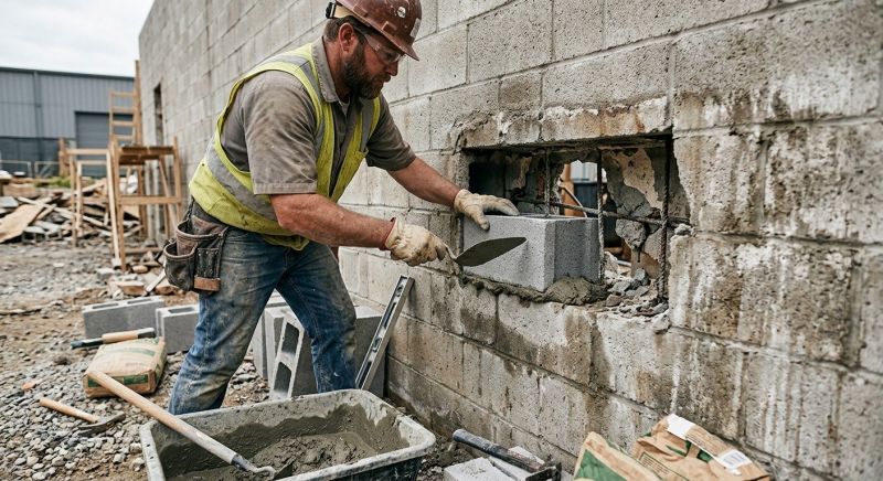 Cinder Block Wall Repair in Laingsburg, MI