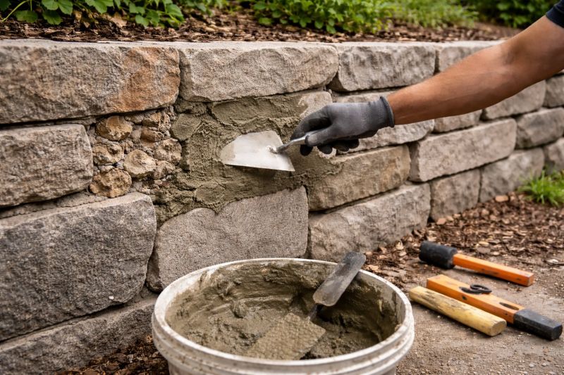 Stone Wall Repair in East Lansing, MI